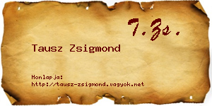 Tausz Zsigmond névjegykártya
